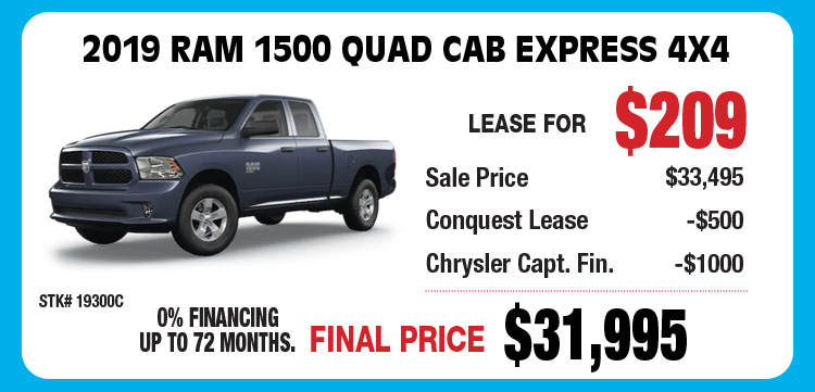 2019 RAM 1500 QUAD CAB EXPRESS 4X4