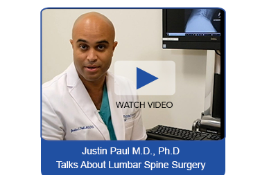 Justin Paul M.D., Ph.D talks about lumbar spine surgery